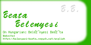 beata belenyesi business card